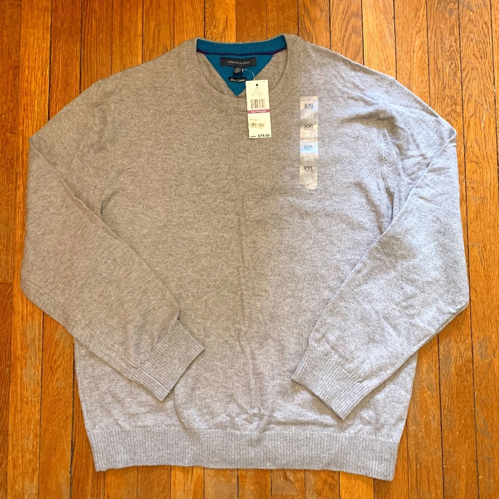 Men's Tommy Hilfiger Crewneck Sweater, Heather Grey XXL with tag